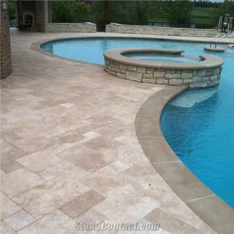 French Beige Travertine Natural Slabs & Tiles Polished Stone