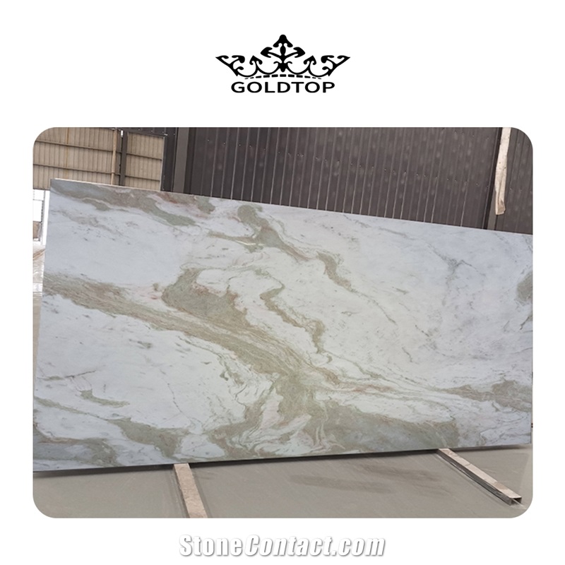 Luxry Tropical White Green Marble Tiles & Slabs