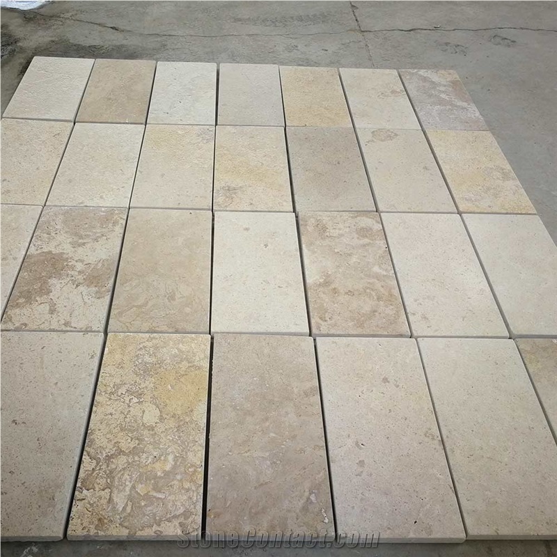 Natural Coffee Brown Travertine Tiles Polished Clear Slabs