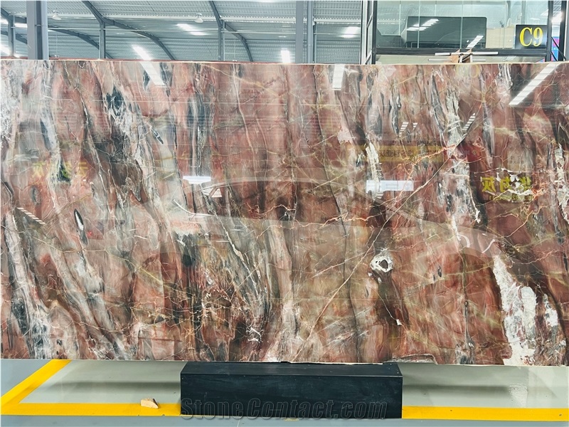 Exotic Louis Agate Red Marble Slab