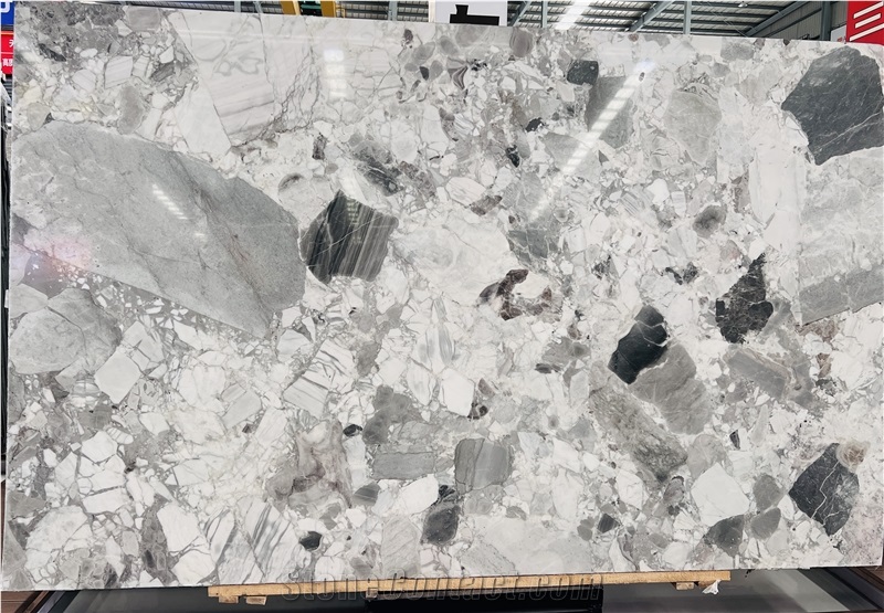 Fossil Grey Marble Slab