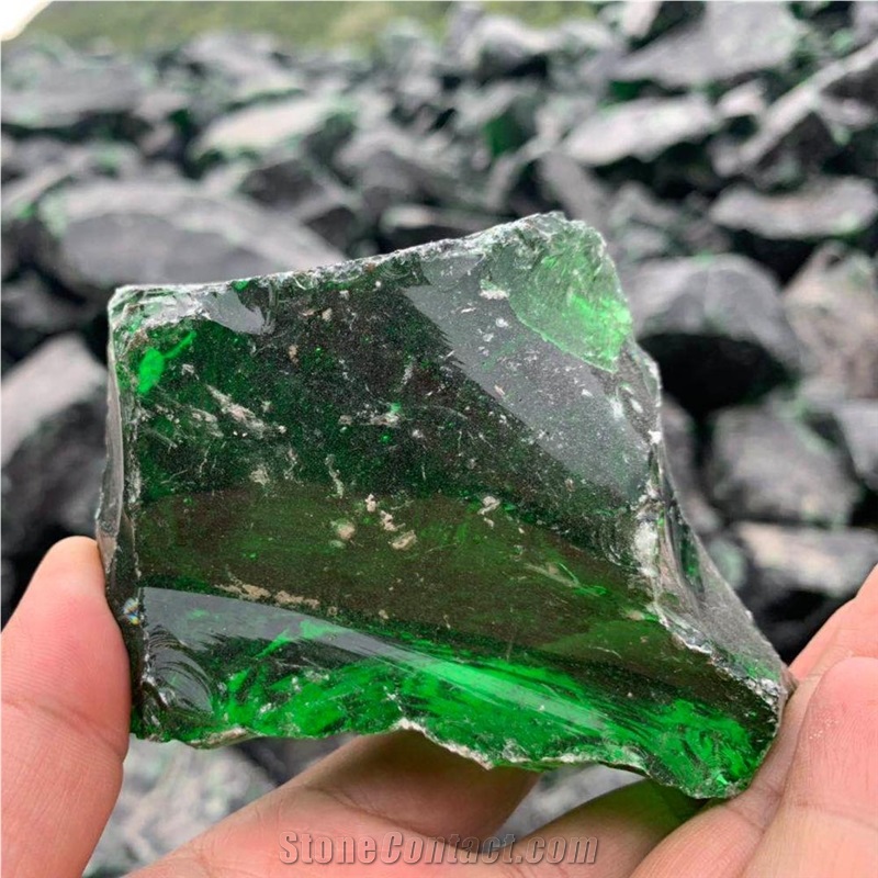 Glass Stone Block Green Color