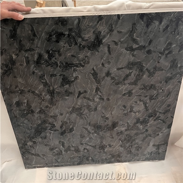 Brazil Versace Black Granite Slabs Elegant  Metallic Grey