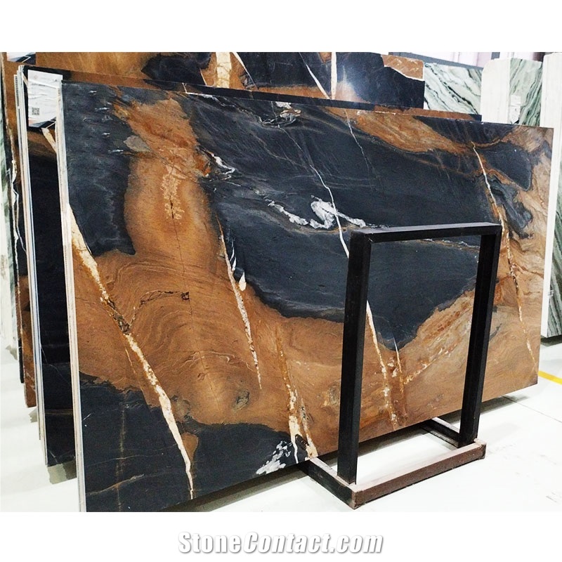 Grand Antique Black Jacob Marble Slabs And Tiles For Hotel
