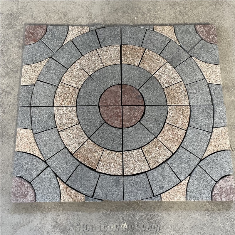 Grey Granite Trapezoid Circular Driveway Paving Stone