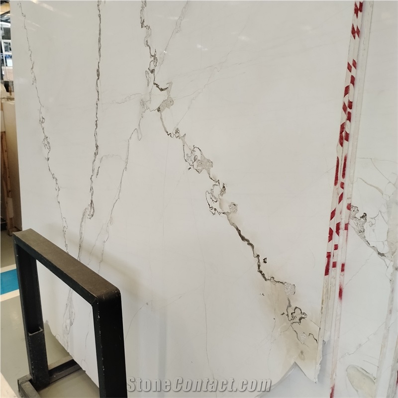 Natural Picasso White Marble For Interior Floor Design