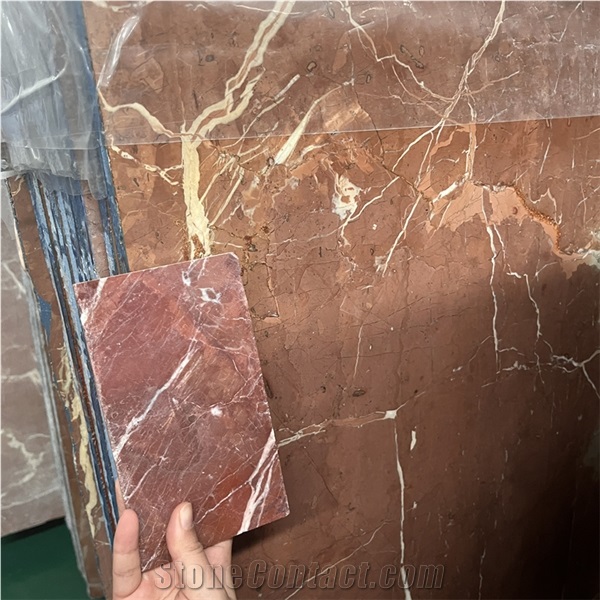 Unique Rosso Alicante Marble Slabs With Variable Red Tones
