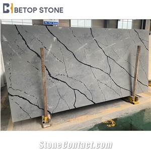 Amani Quartz Calacatta Color Grey Stone House Decoration