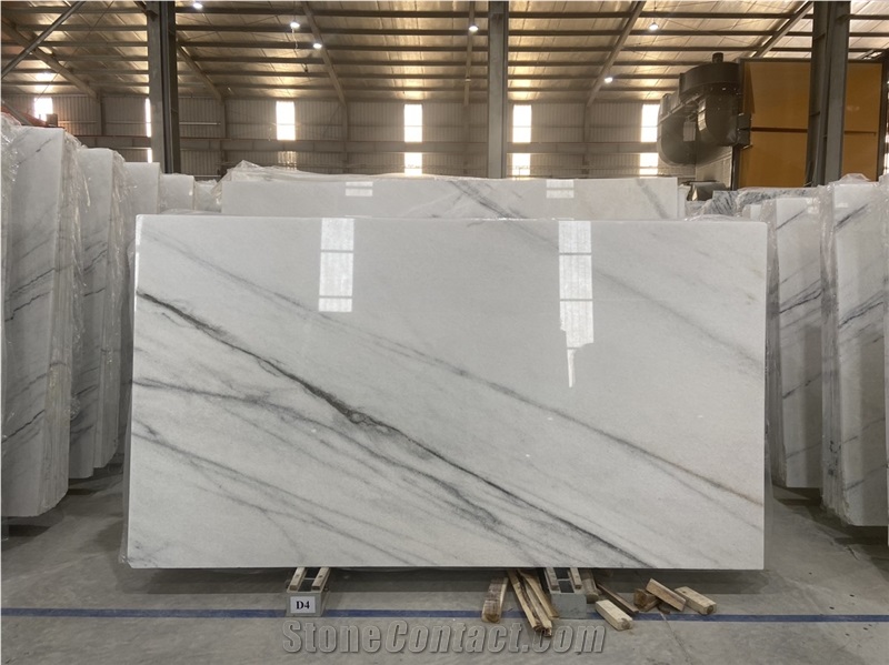 Polished Vietnam Carrara White Marble Stone Tile For Bathroom Design