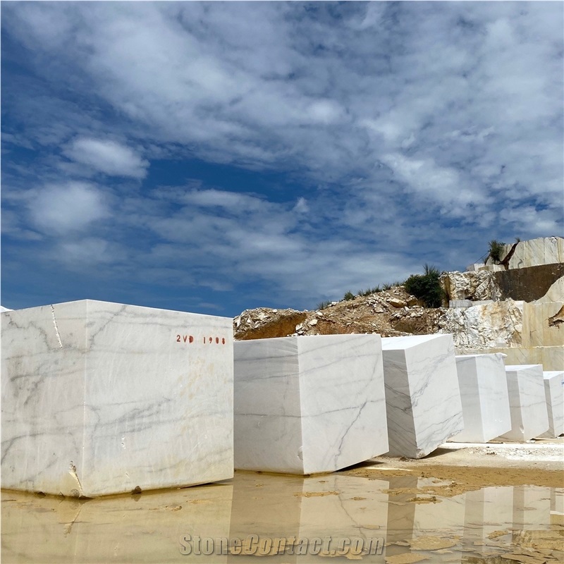 Stripped White Marble Blocks Vietnam Natural Stone