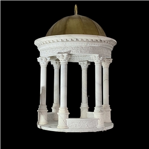 White Marble Roman Column Garden Gazebo