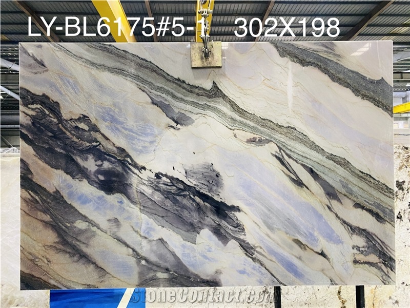 Polished Finish Ocean Blue Quartzite Slab
