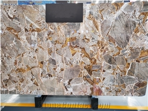 Luxury Natural Gold Marble Bugatti Gold Slab Tile