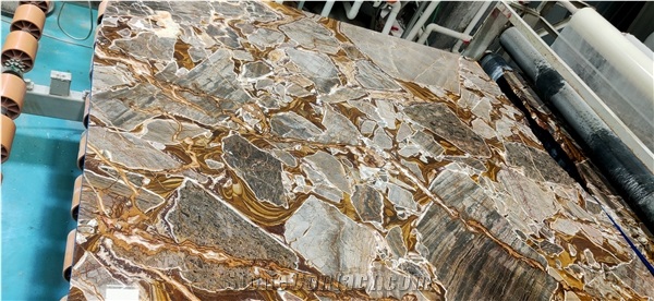 Luxury Natural Gold Marble Bugatti Gold Slab Tile