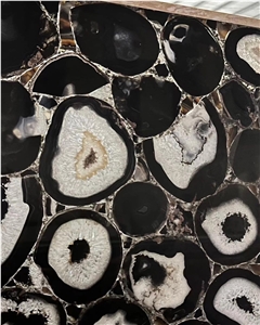 Agate Black Diamond Semiprecious Stone