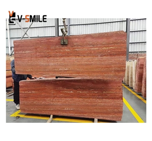 Fashion Design Red Travertine Tile Outdoor Stone