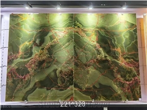 Pakistan Ancient Green Onyx Polished Slab, Green Onyx Kitchen