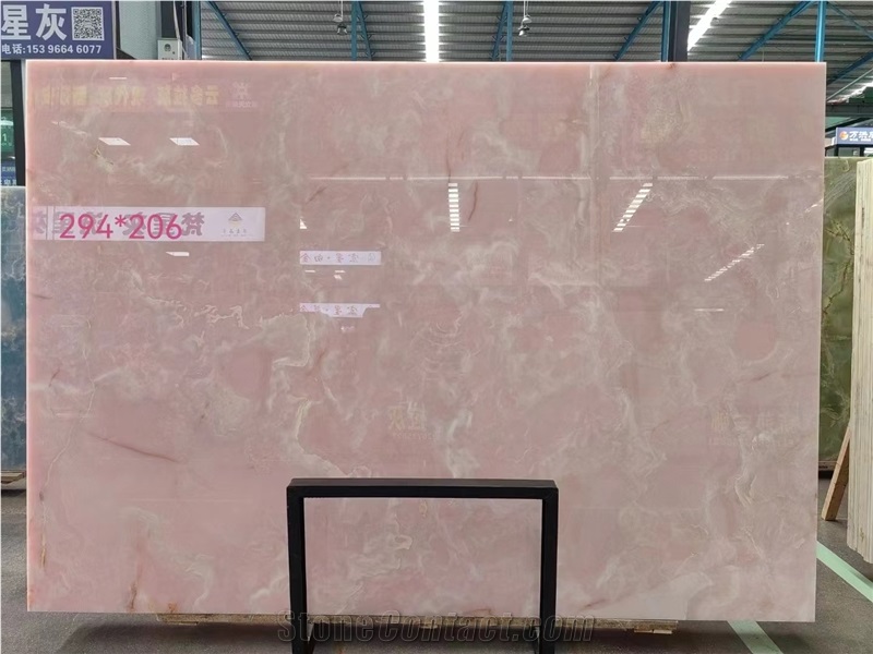 Translucent Pink Onyx Slab,Optimustone Pink Onyx Tile