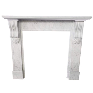 Modern Carrara White Marble Fireplace Mantel For Sales