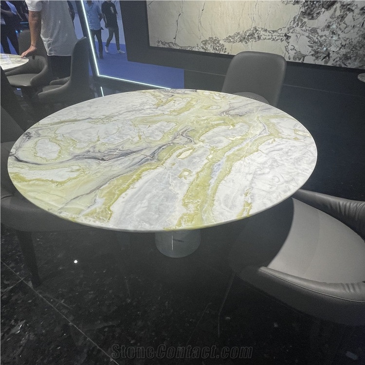 RF Bvlgari White Marble Table For Interior Decoration