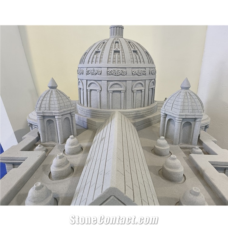 San Pietro Basilica Replica Carved White Marble