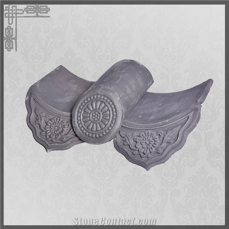 Chinese Tea House Grey Terracotta Antique Clay Roof Tiles