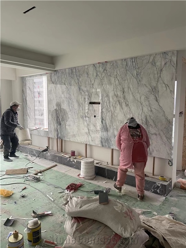 Bvlgari White Marble Slab&Tiles For Hotel Project