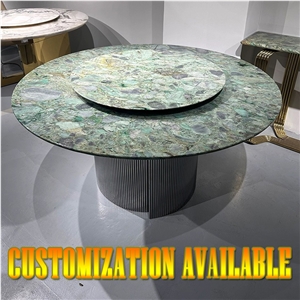 Customization Emerald Marinace Quartzite Dinner Table