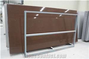 Artificial Stone Slab Diamond Deep /Dark Brown Quartz