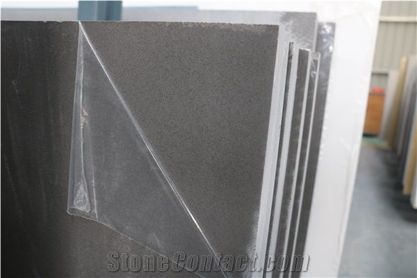 Factory Supply Artificial Quartz Crystal Grey Slab