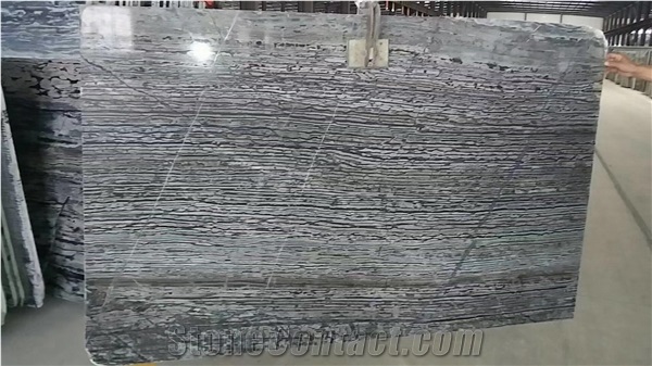 China Black Ocean Wave Marble Slab Tile