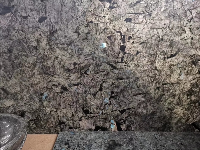 Lemurian Blue Granite Slab For Interior Decoration