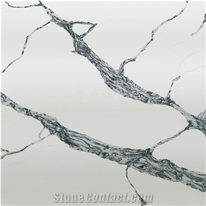 DXQ6536 Calacatta Black Vein Artificial Quartz Stone Slabs