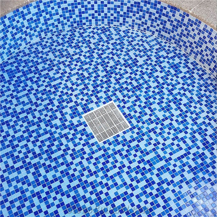 300X300mm Crystal Blue Glass Mosaic Swimming Pool Tile