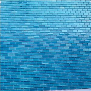 Blue Glass Mosaic Kitchen Wall Backsplash Tile