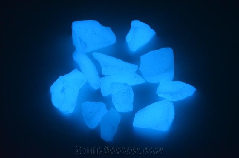 Blue Glow In Dark Glass Terrazzo Aggregates Glass Rock
