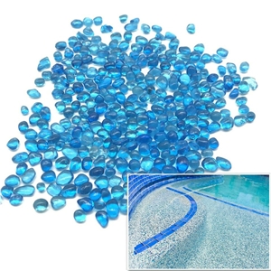 Concrete Finish Sky Blue Glass Beads For Swimming Pool