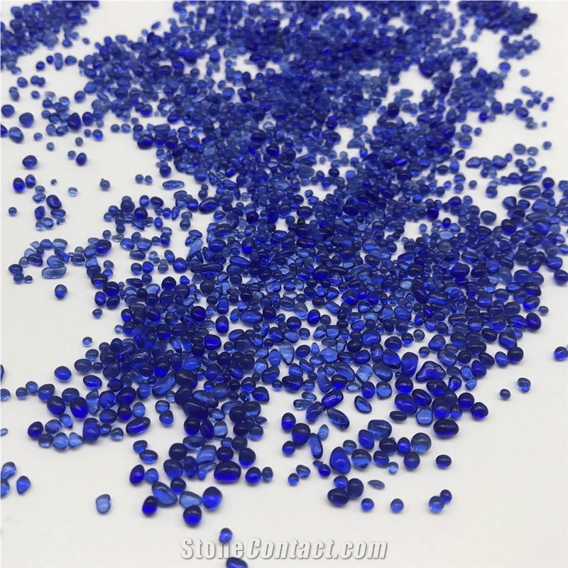 Concrete Finish Sky Blue Glass Beads For Swimming Pool