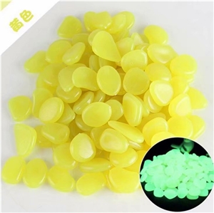 Decoration Yellow Glow Resin Pebble