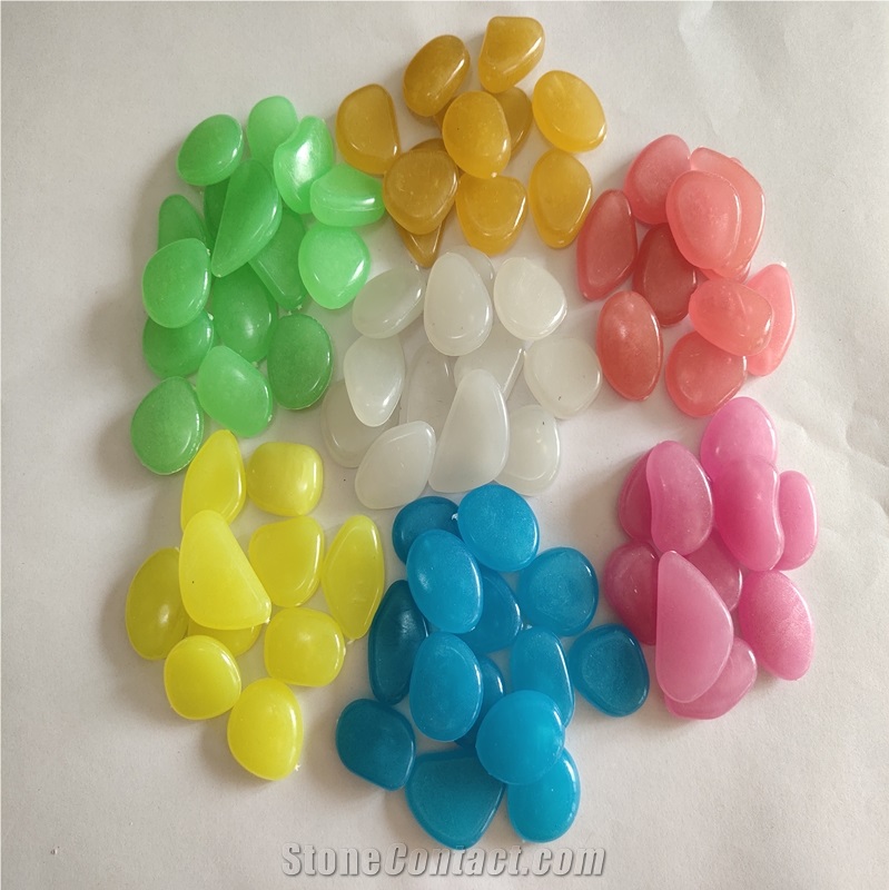 High Quality Decoration Luminous Glowing Resin Pebble