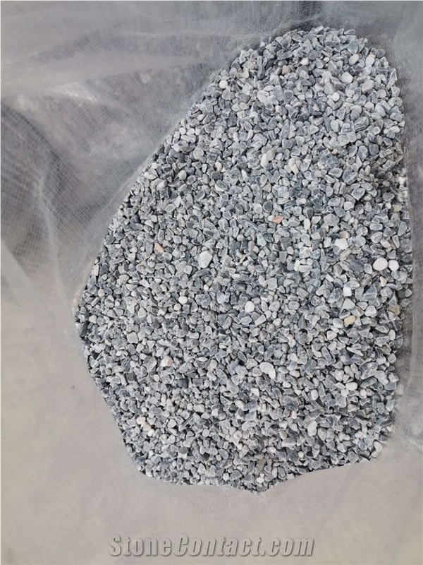 2-4Mm Tumbled Grey Pebble Stone For Resin Floor