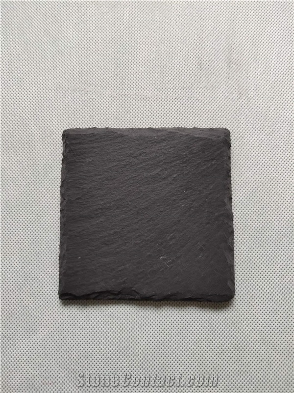 4"Black Slate Stone Coasters  For Laser Engraving