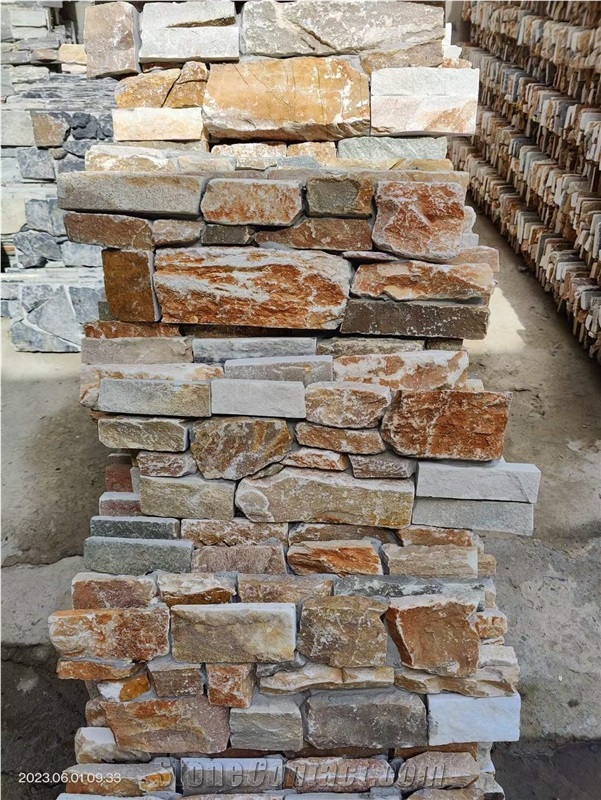 Beige Slate Cement Stone Wall Cladding Panel