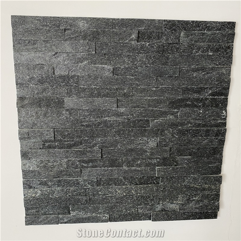 Black Quartzite Culture Stone Panel Wall Cladding