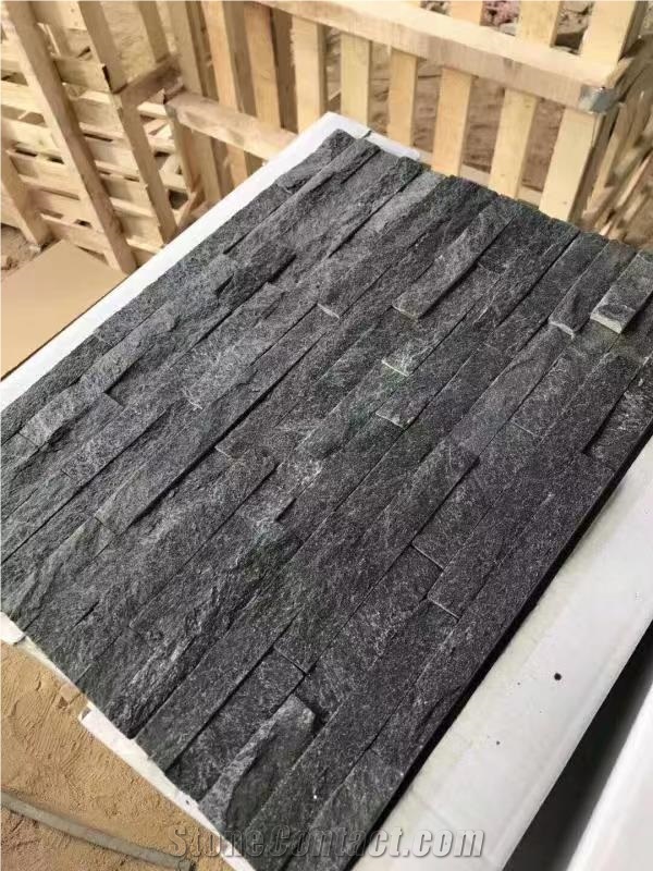 Black Quartzite Interior Wall Stone Cladding Ledge Panel