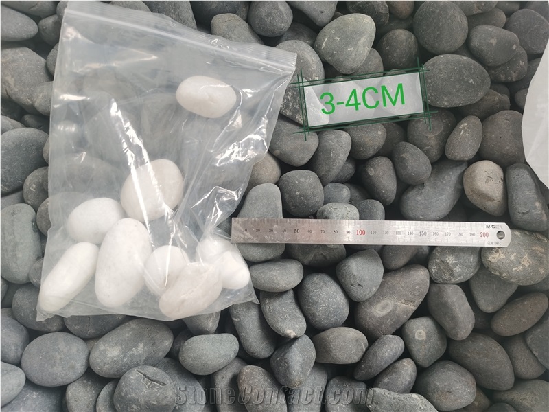 China Orignal Unpolished Grey River Stone Pebbles