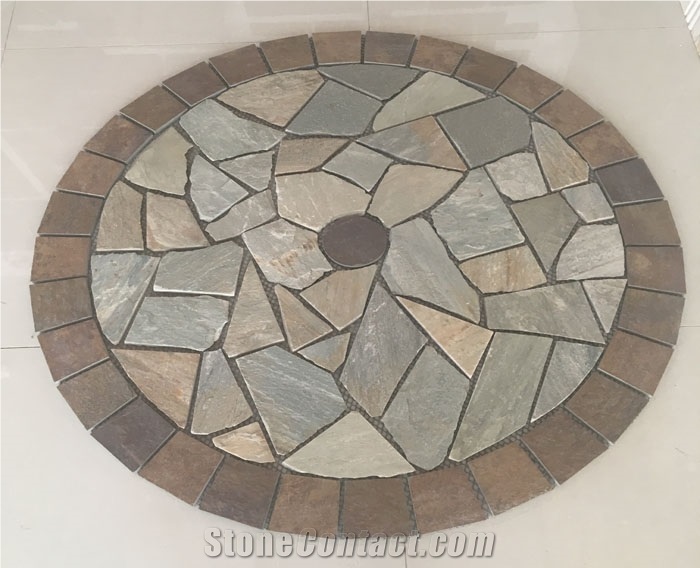 Decorative Stone Mosaic Pattern Design Outdoor Mosaic Medallions