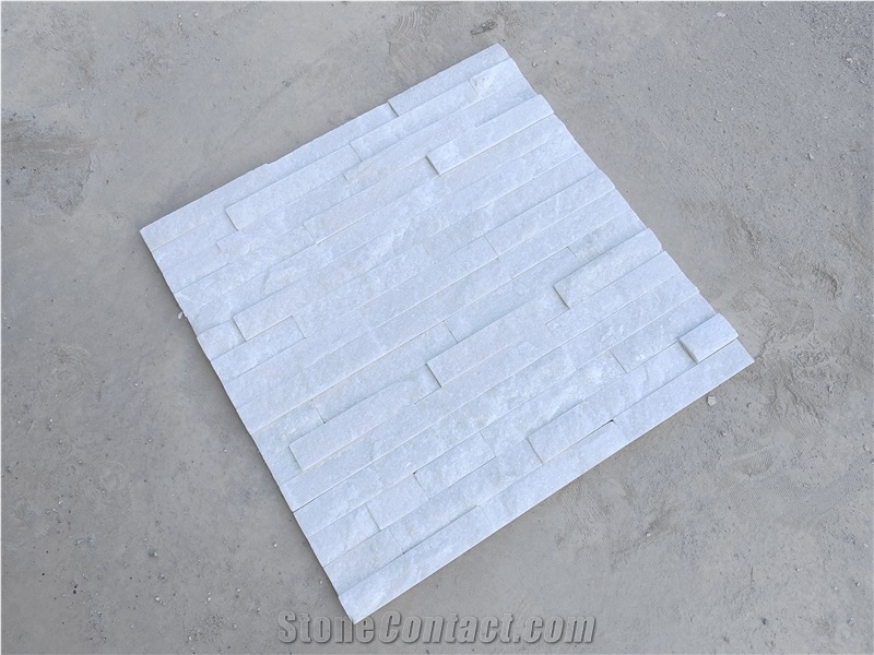 Exterior Natural White Quartzite Split Face  Stone Wall Tile