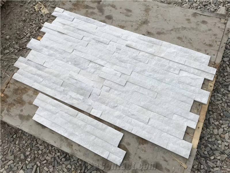 Exterior Natural White Quartzite Split Face  Stone Wall Tile