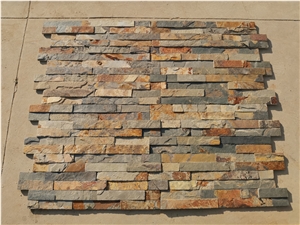 Fireplace Rusty Stacked Stone,Multicolour Slate